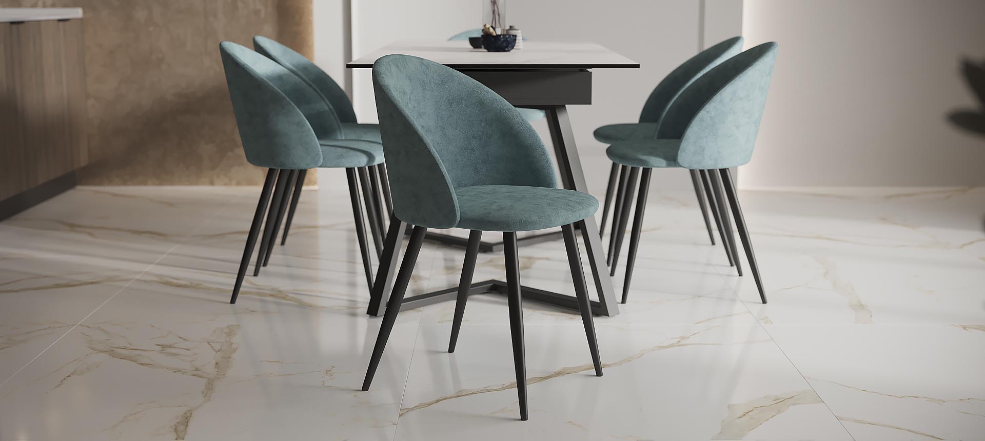 микровелюр NEWTONE цвет Aqua blue